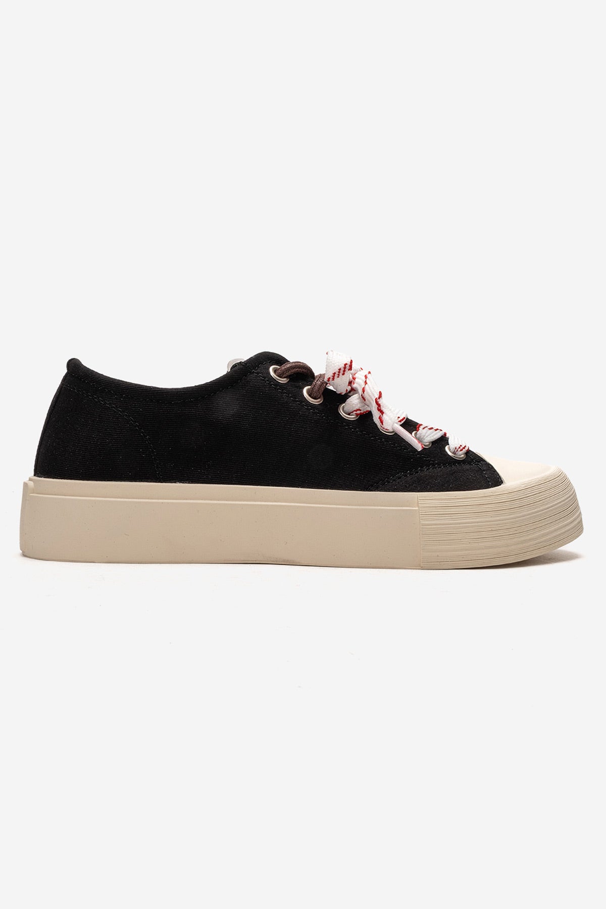 Kadın Siyah Bağcıklı Platformlu Kalın Taban Sneaker Ayakkabı Luna