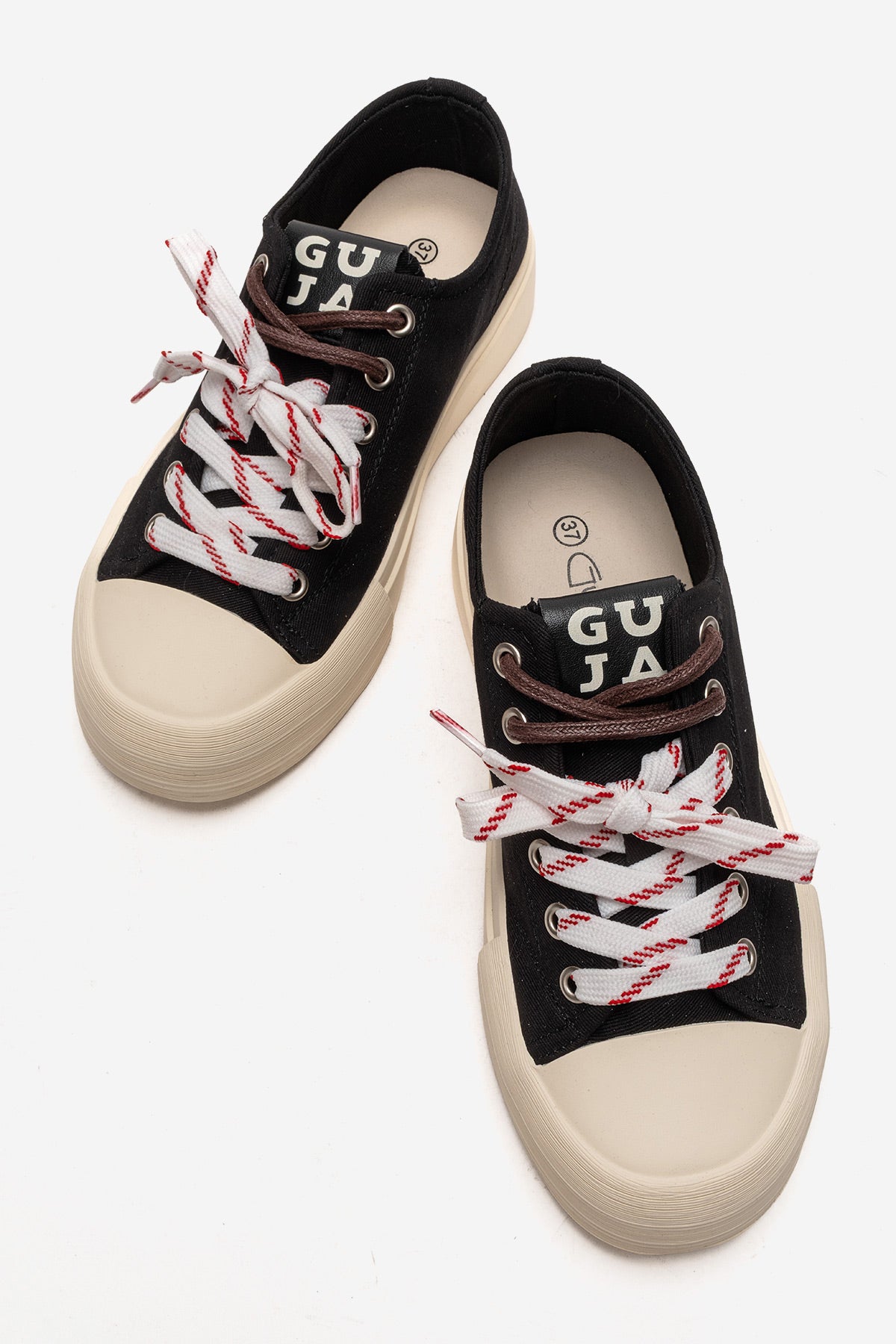 Kadın Siyah Bağcıklı Platformlu Kalın Taban Sneaker Ayakkabı Luna