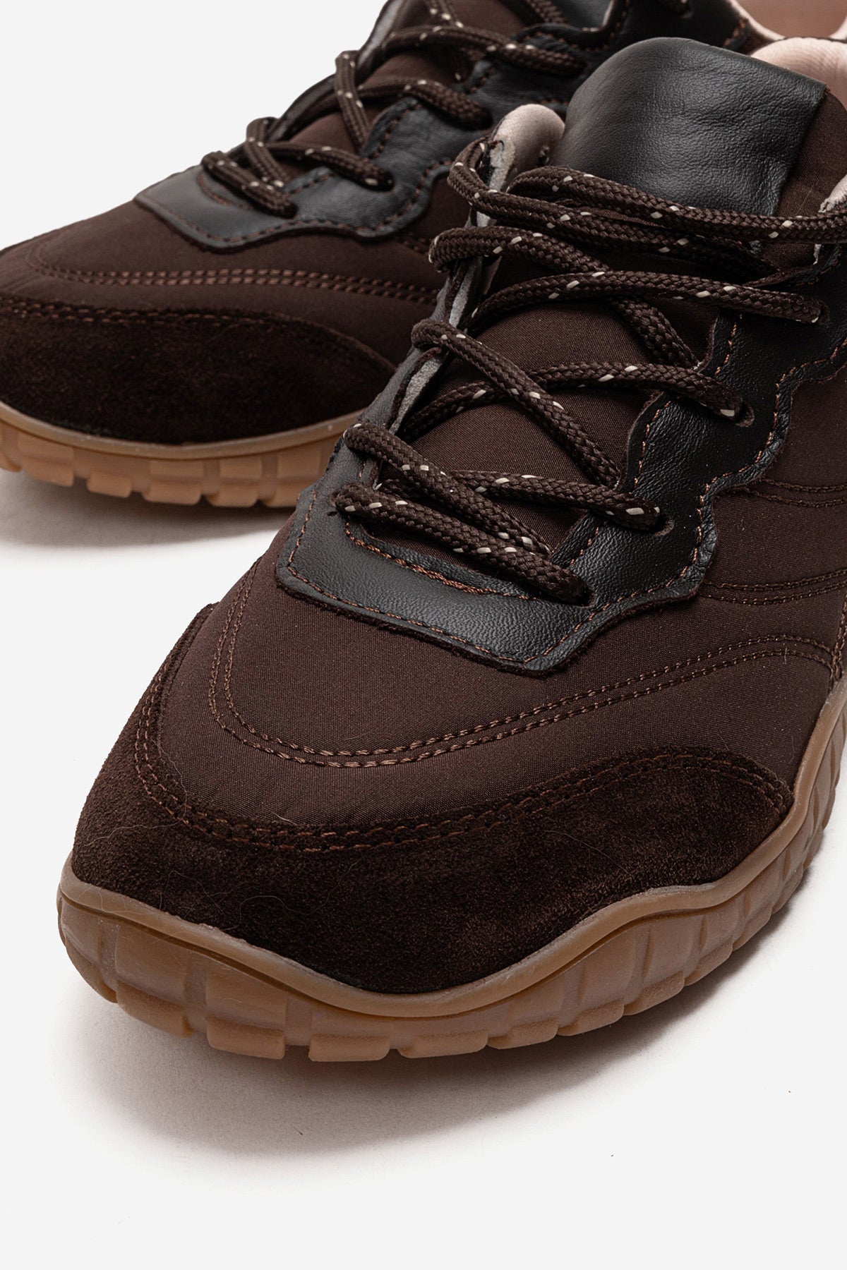 Kadın Kahve Bağcıklı Tırtıklı Kauçuk Tabanlı Sneaker Ayakkabı Rea